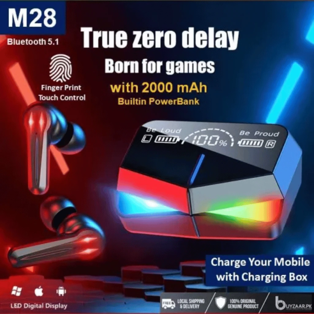 M28 TWS Bluetooth Gaming Earbuds Wireless