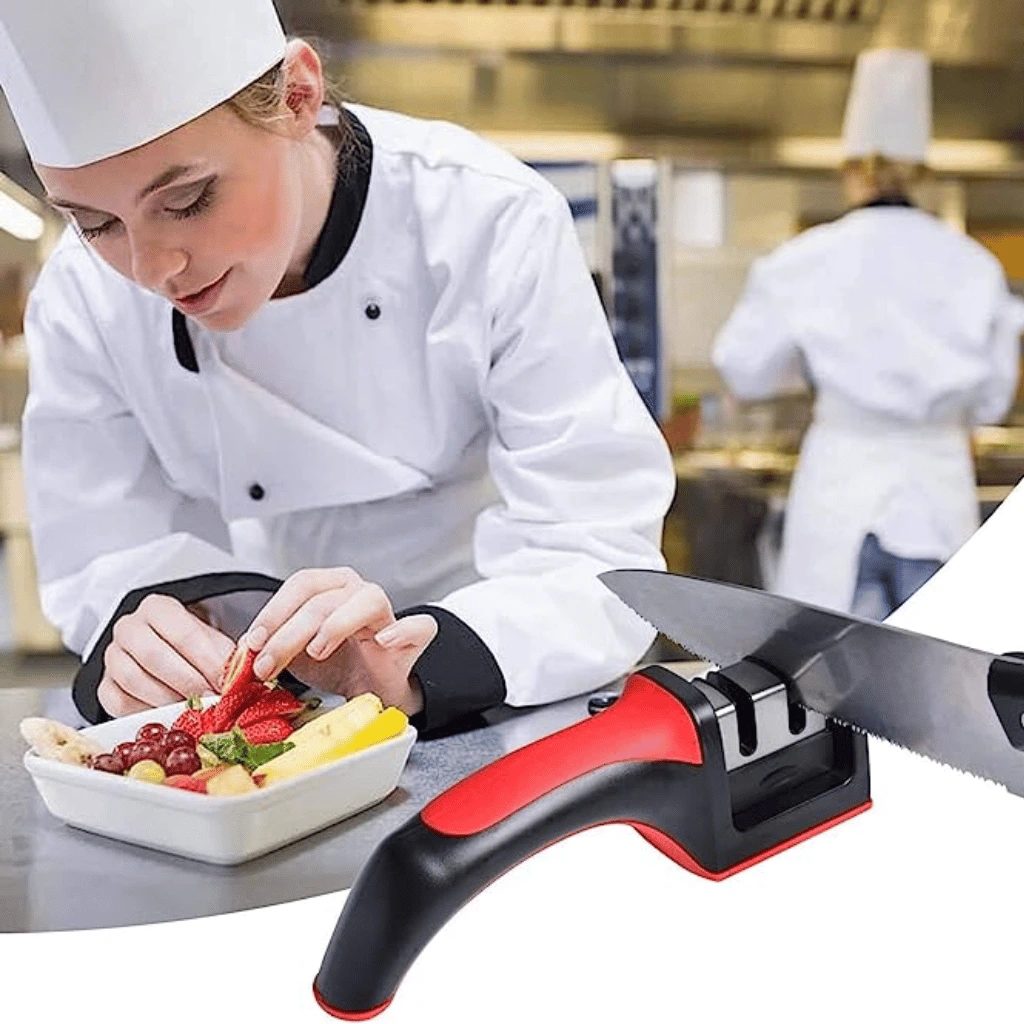 3-In-1 Diamond Coated Knife Sharpener Set with Ceramic Peeler