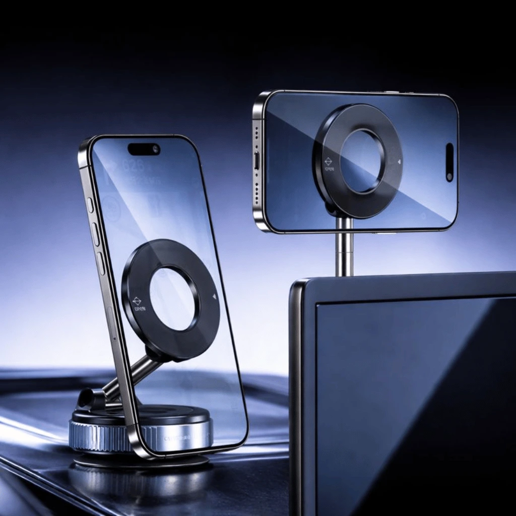 360° Magnetic Car Phone Holder With Strong Suction Base