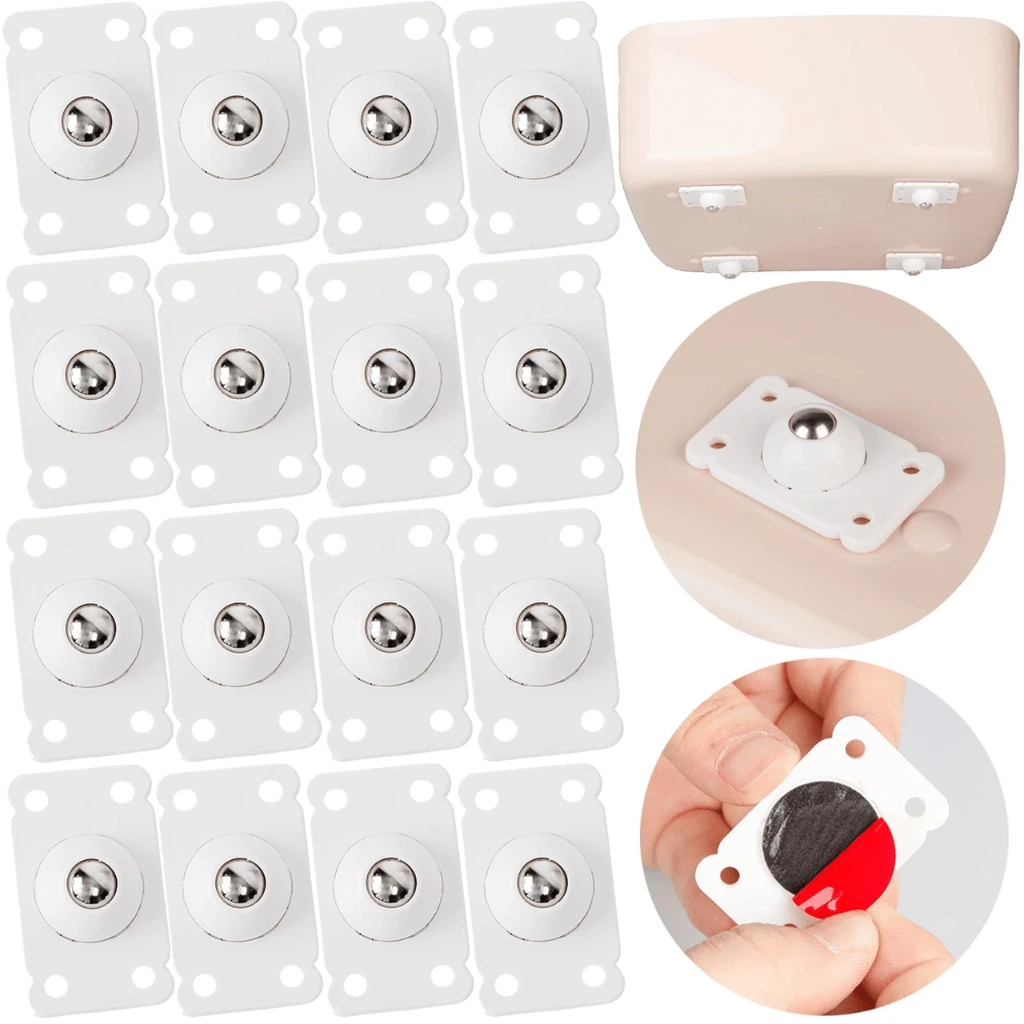 360° Rotation Stainless Steel Mini Furniture Mover Wheels Set of 4