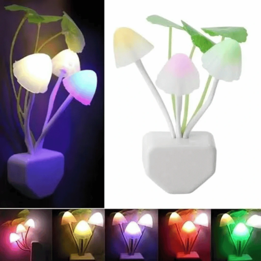 7 Color New Intelligent Sensor Changing Night Light with Flower Mushroom Lamp