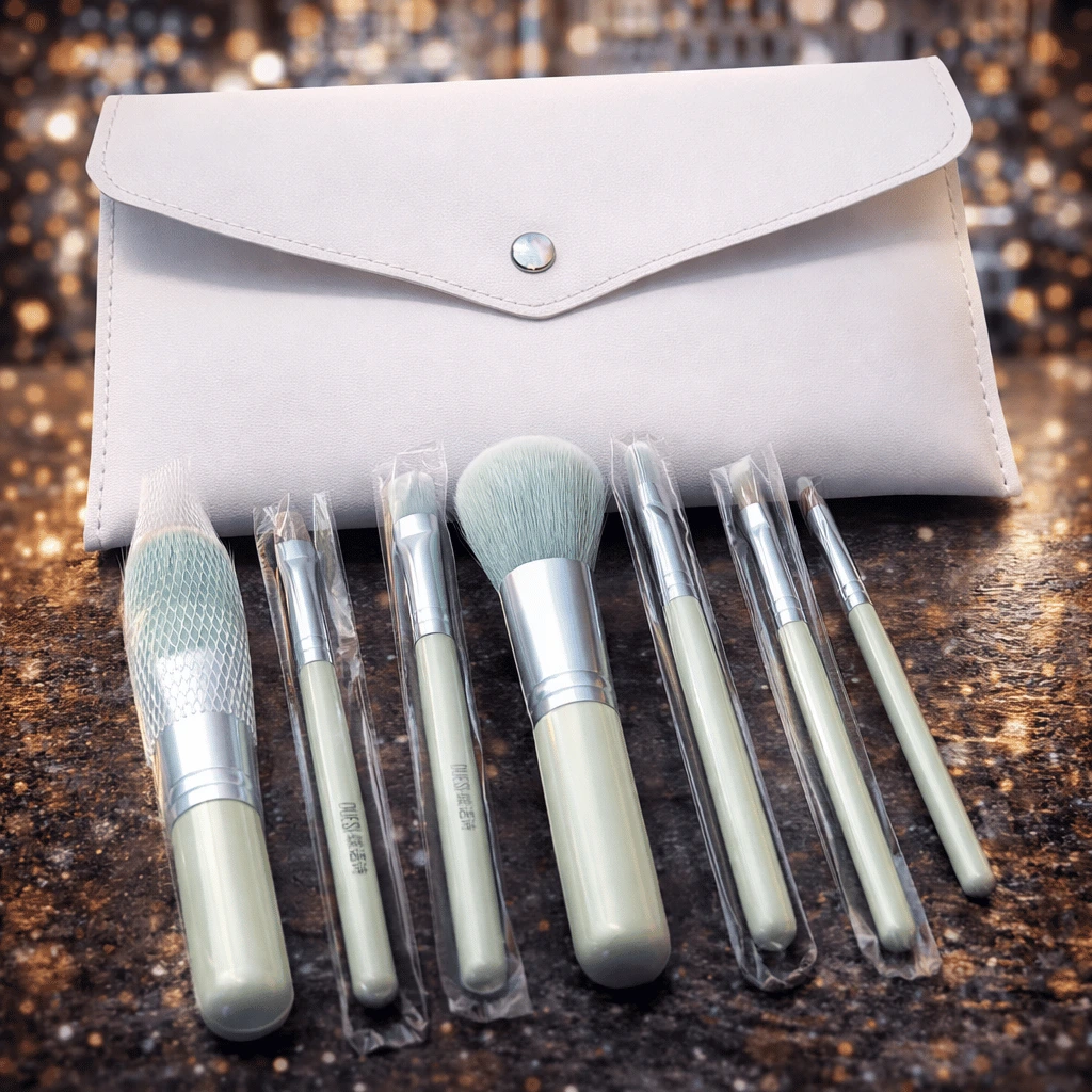 7 Pcs Makeup Brush Complete Set Lip Brush Eye Shadow Loose Powder Brush Beauty Tools With Pouch