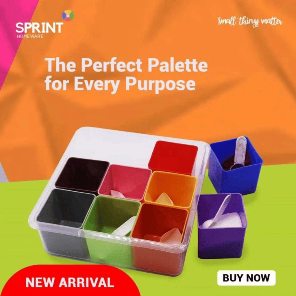 9-in-1 Multi Colour Masala Box Large Spice Organizer for Kitchen