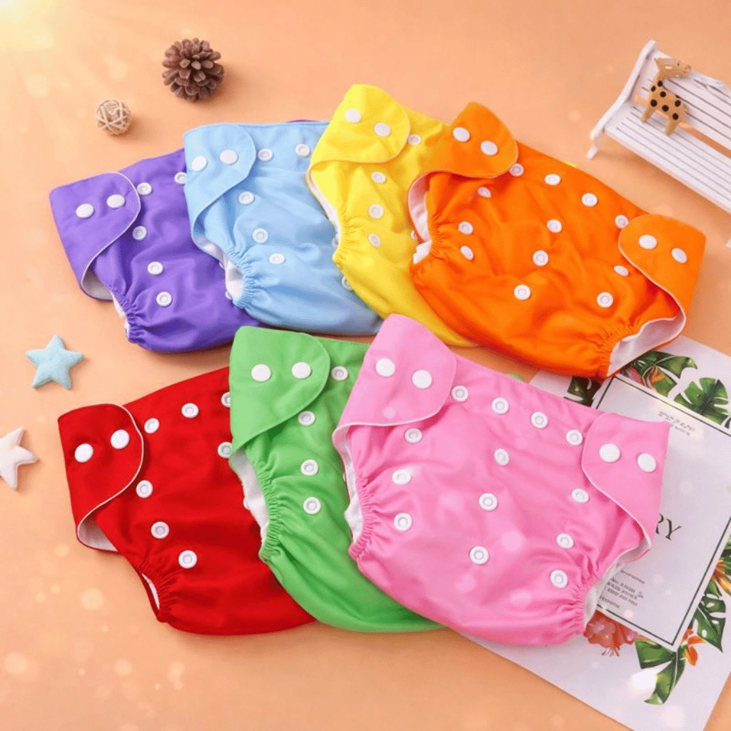 Baby Washable Training Diaper Adjustable ( Random Color )