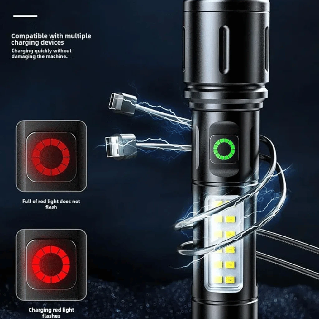 BL-603-TG Rechargeable LED Flashlight Powerful Portable Aluminum