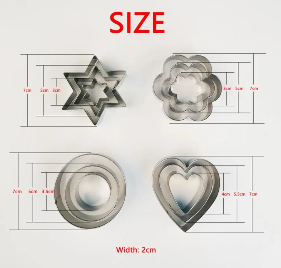 Christmas 12 Pcs Set Stainless Steel Cookie Cutters
