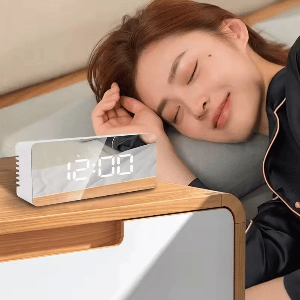 Digital LED Mirror Alarm Clock Modern Display (Random Color)