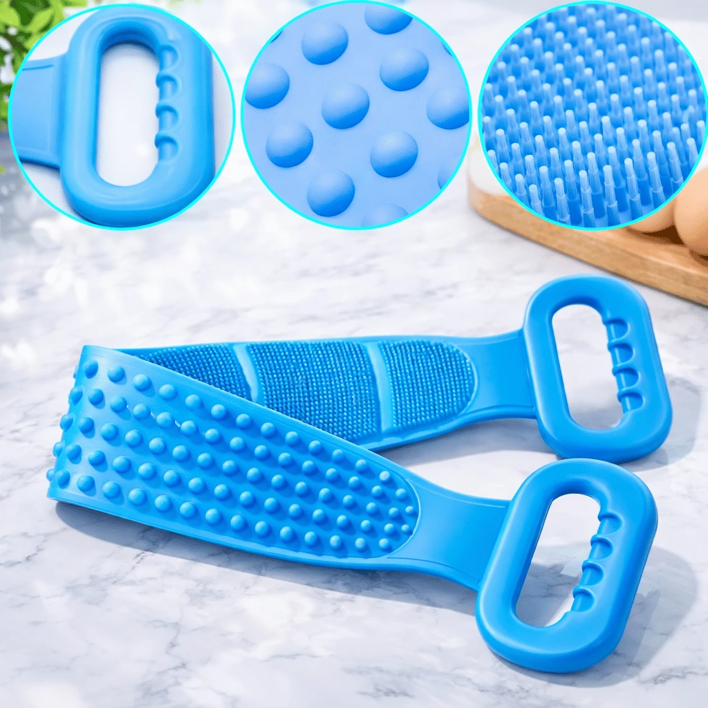 Double Side Bath Towel Scrubber (Random Color)
