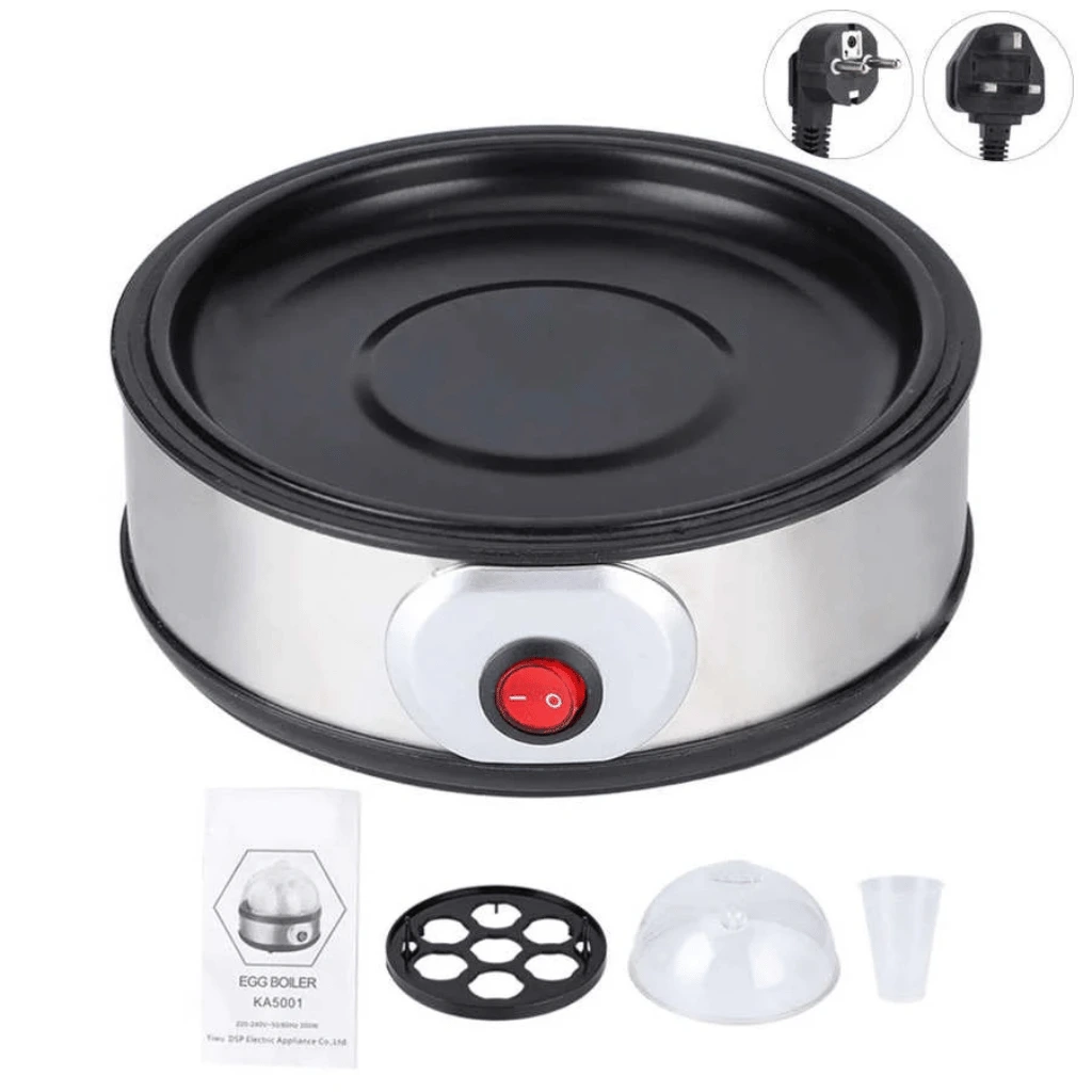 DSP Professional 350W Electric Egg Boiler With Steam Rack And Measuring Cup