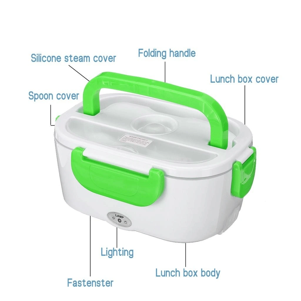 Electric Lunch Box with Stainless Steel Inner – Portable Food Heating Box (Random Color)