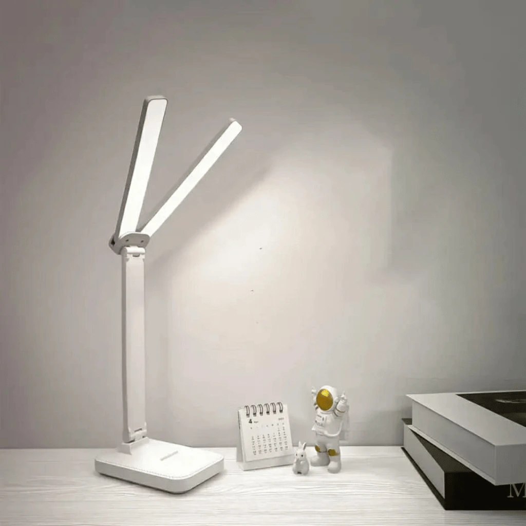 Foldable Double Head Reading LED Desk Lamp USB Rechargeable (Random color)
