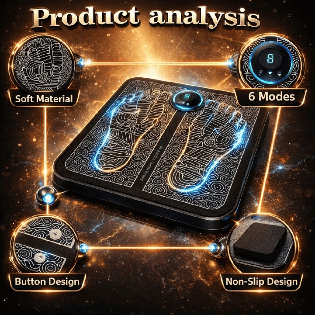 Foot Massager Mat Portable FOLDING Feet Massage Pad Machine Electronic USB Rechargeable