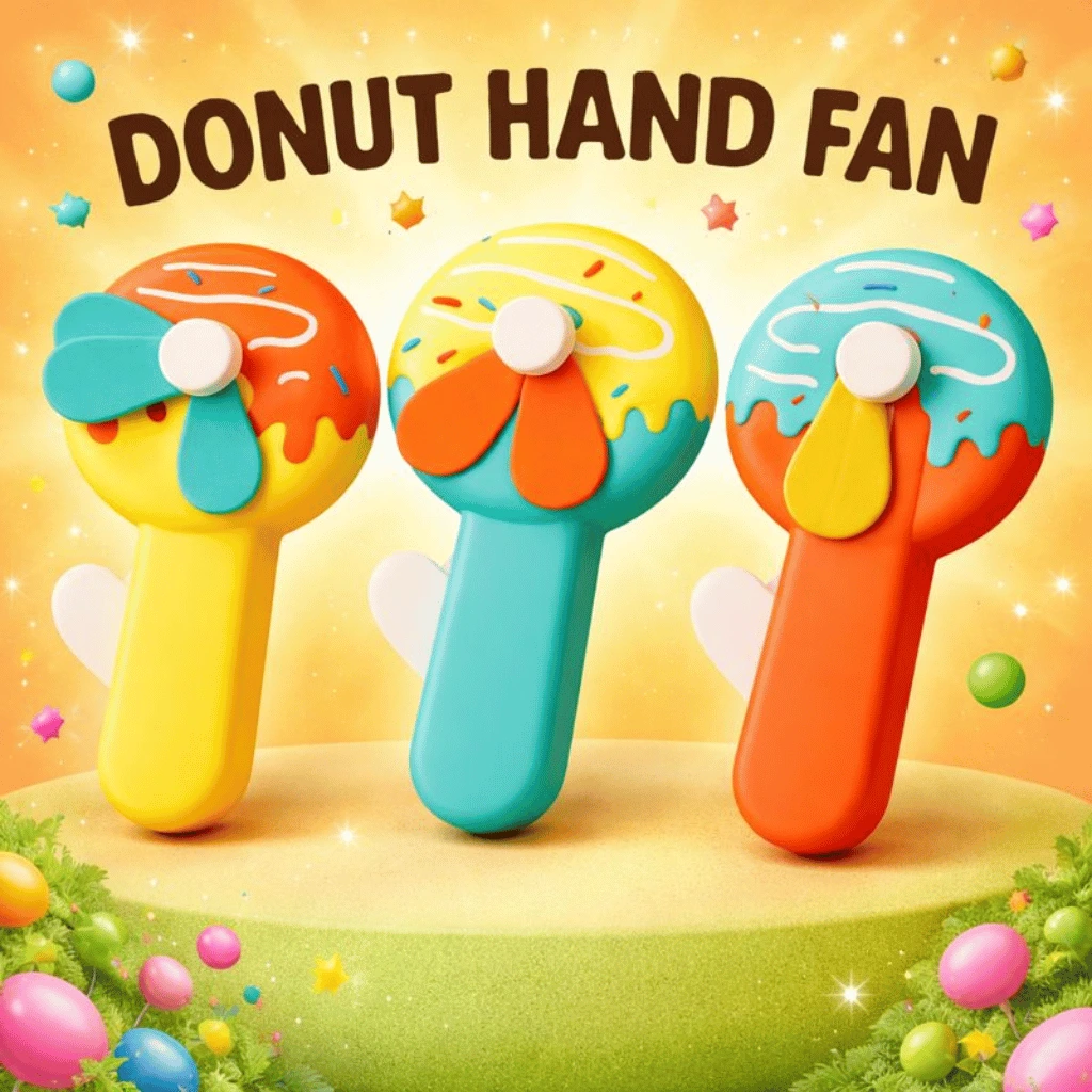 Handheld Donald Shape Toy for Kids Safe Soft Blades, Portable Mini Fan (Random Color)