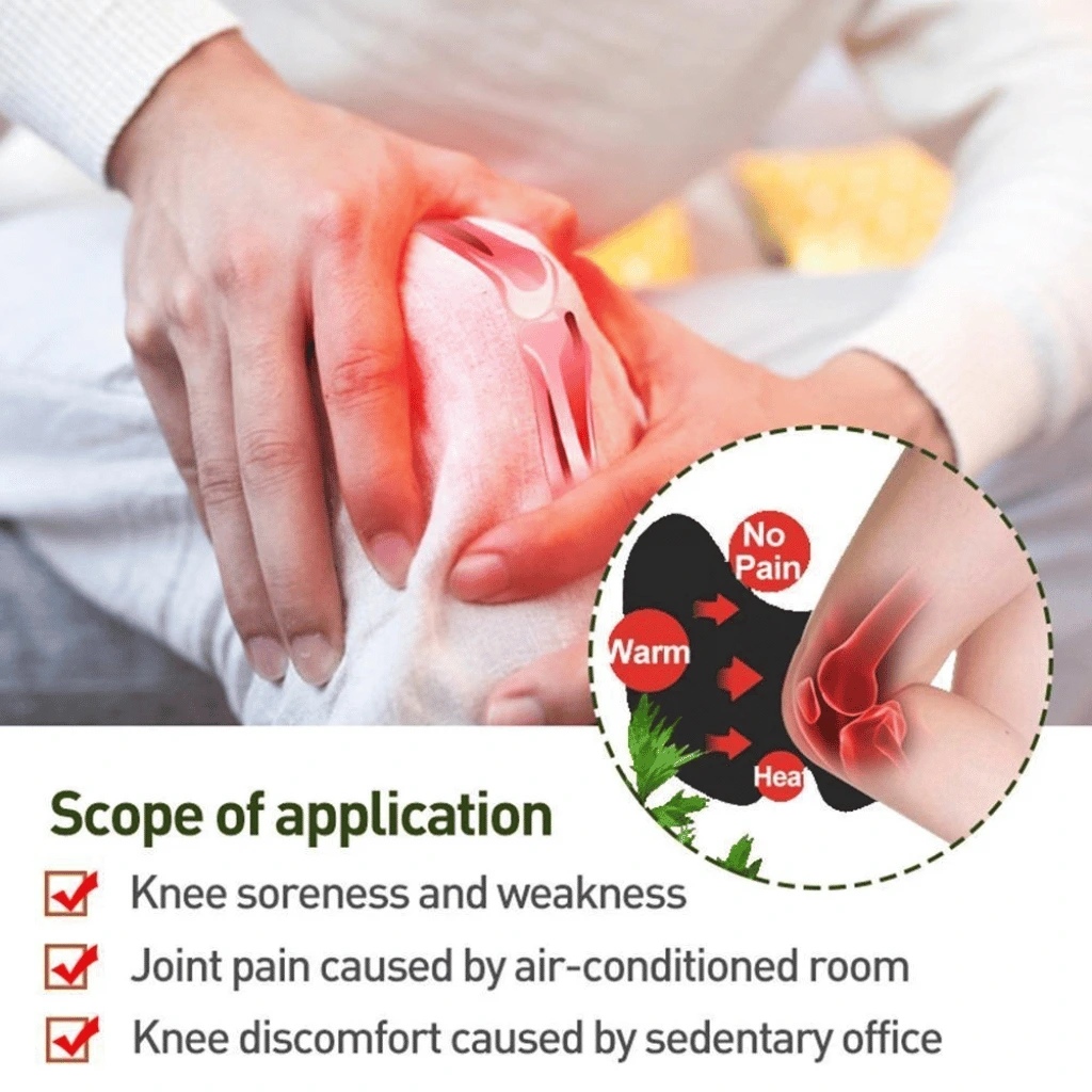 Herbal Knee Pain Relief Patch Heat Therapy For Joint And Muscle Comfort (Pack of 10Pcs)