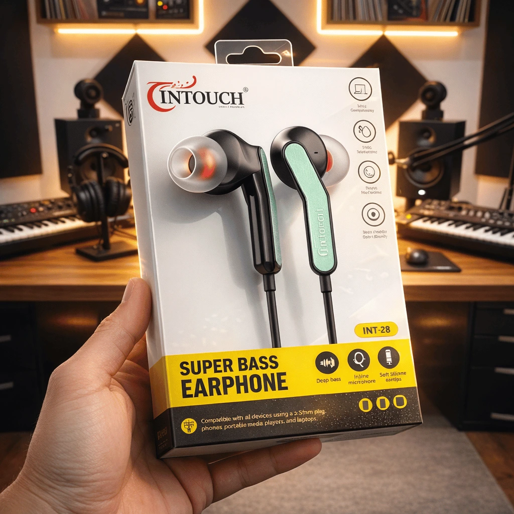 Intouch INT‑28 Super Bass Wired Earphones | 3.5mm Jack