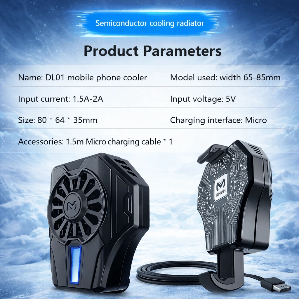 MEMO L01 Mobile Phone Cooler for PUBG Gaming Cooling Fan Radiator for iOS Android