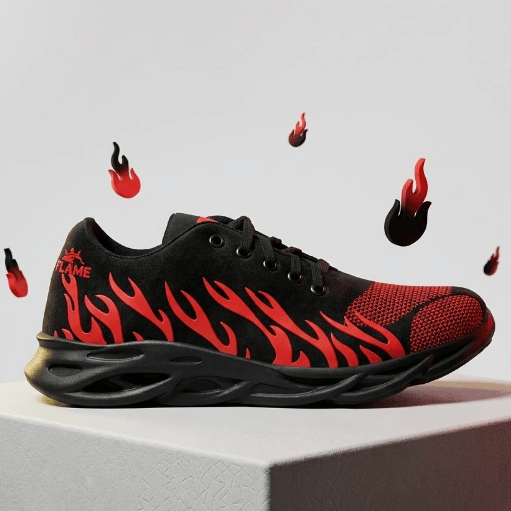 Men's Rubber Comfortable Joggers Red Fire
