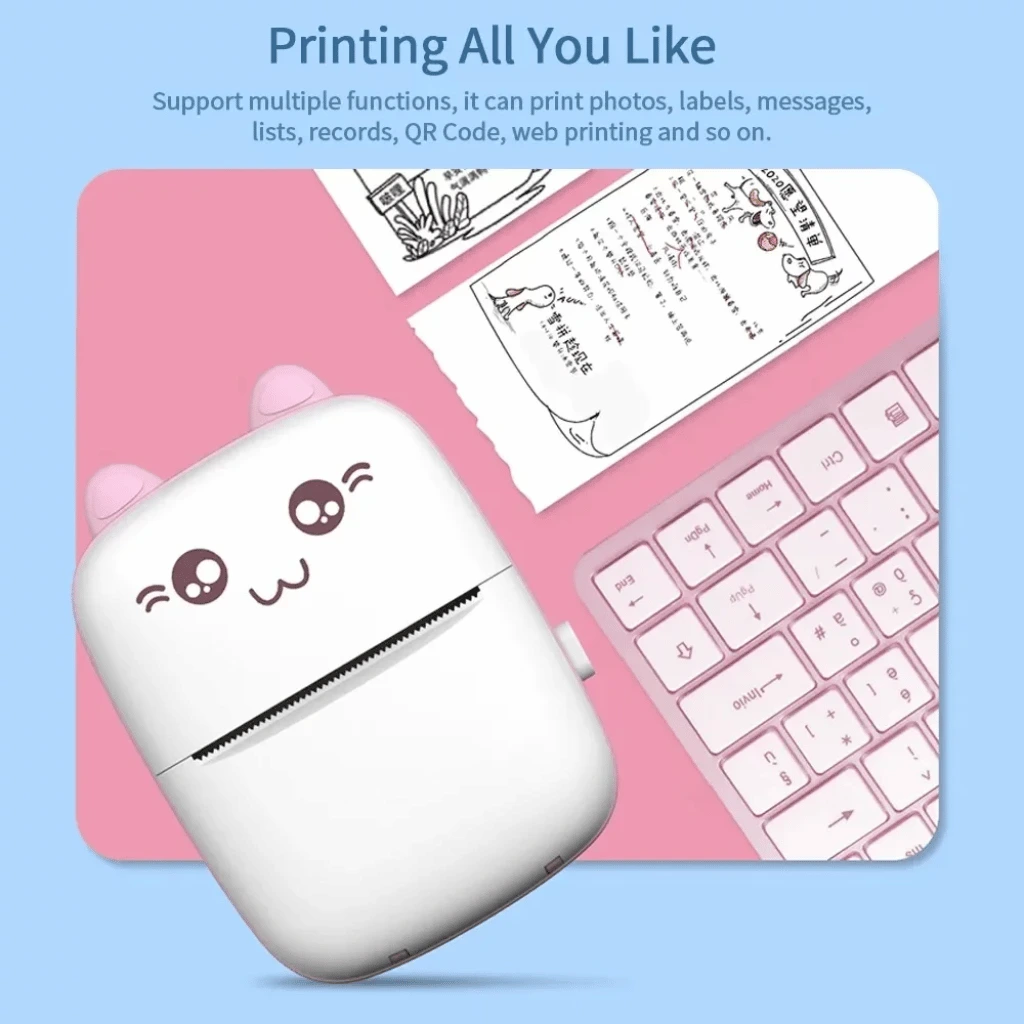 Mini Portable Pocket Thermal Printer  Wireless Receipt & Photo Printer (Random Color)