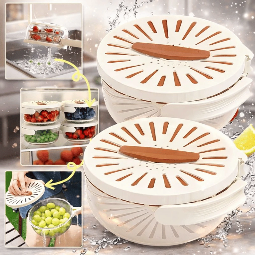 Multi-Functional Vegetable & Fruit Cleaning Basket | Folding Drainage & Storage Box