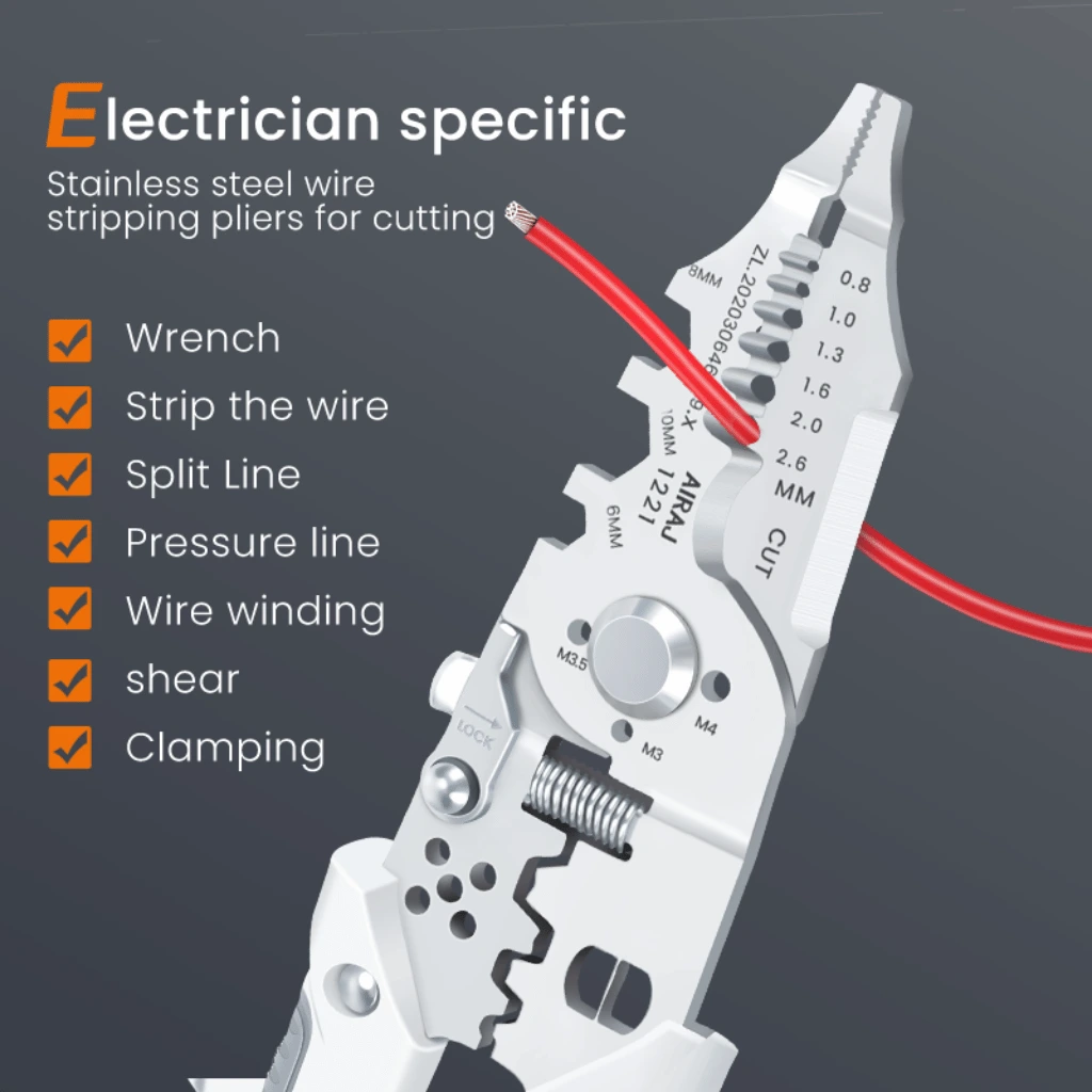 Multifunctional Wire Strippers Electrician Crimping Wire Stripping Pliers Hardware Tools Universal Wire Cutting Pliers
