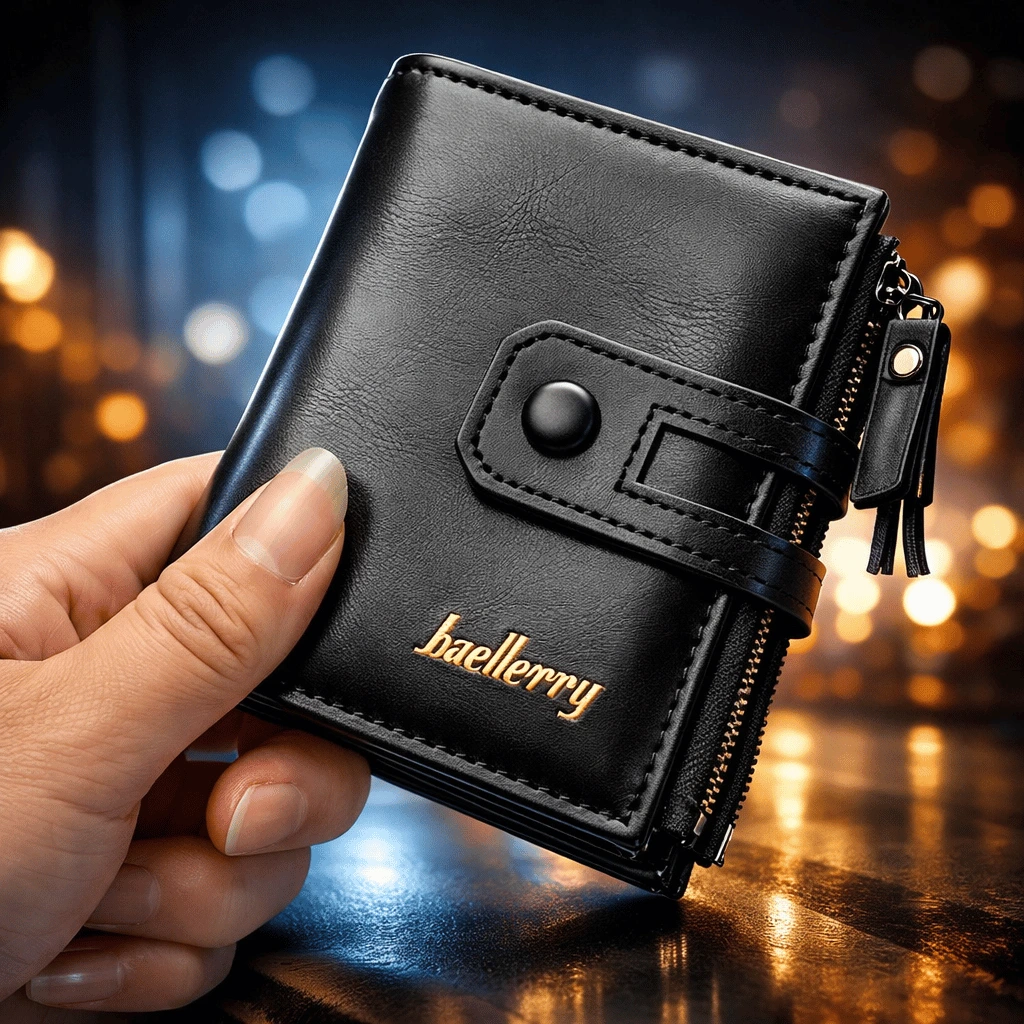 Original Buffalo Leather Trifold Wallet for Men