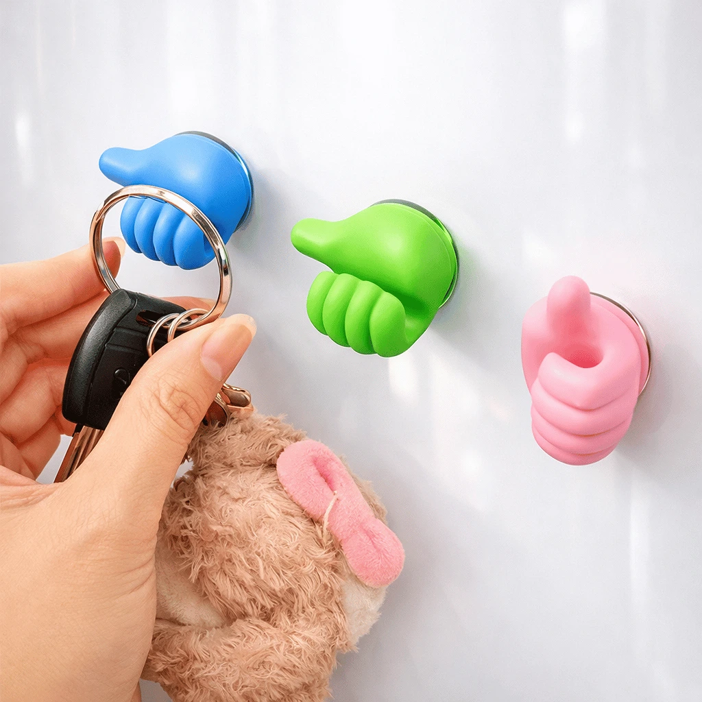 Pack Off 10 Thumb Wall Hook Wall Decoration Hook Creative Silicone Thumb (Random Color)