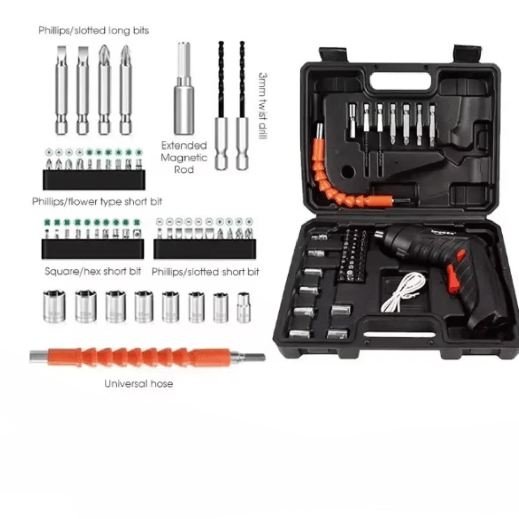 Portable Electric Screwdriver 47 in 1 Rotated 90 Degrees Rechargeable Screwdriver