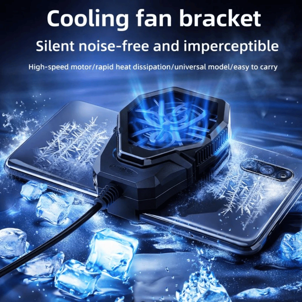 Portable Mobile Phone Quiet Cooling Fan Heat Diffuser Radiator With Light