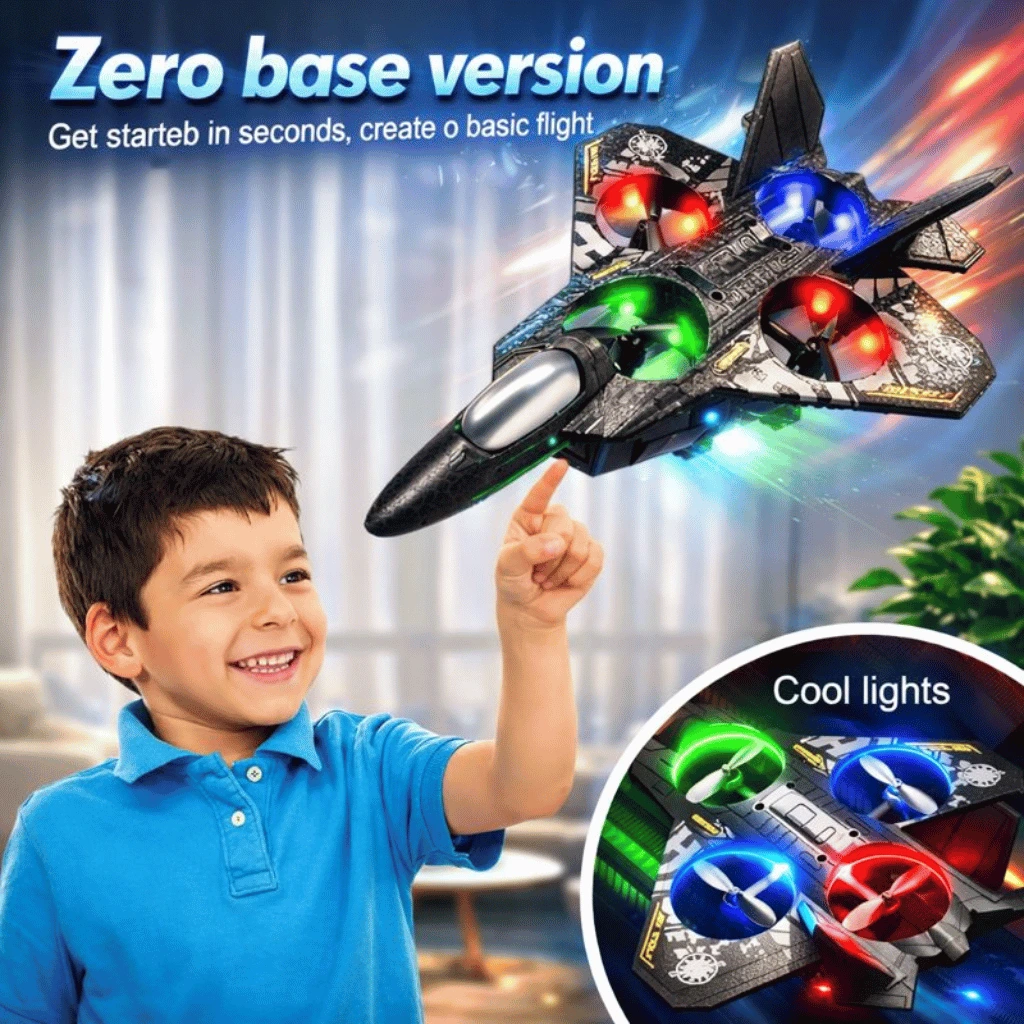 Premium RC Fighter Jet Plane – 2.4G Remote Control Foam Airplane Kids Toy with Lights