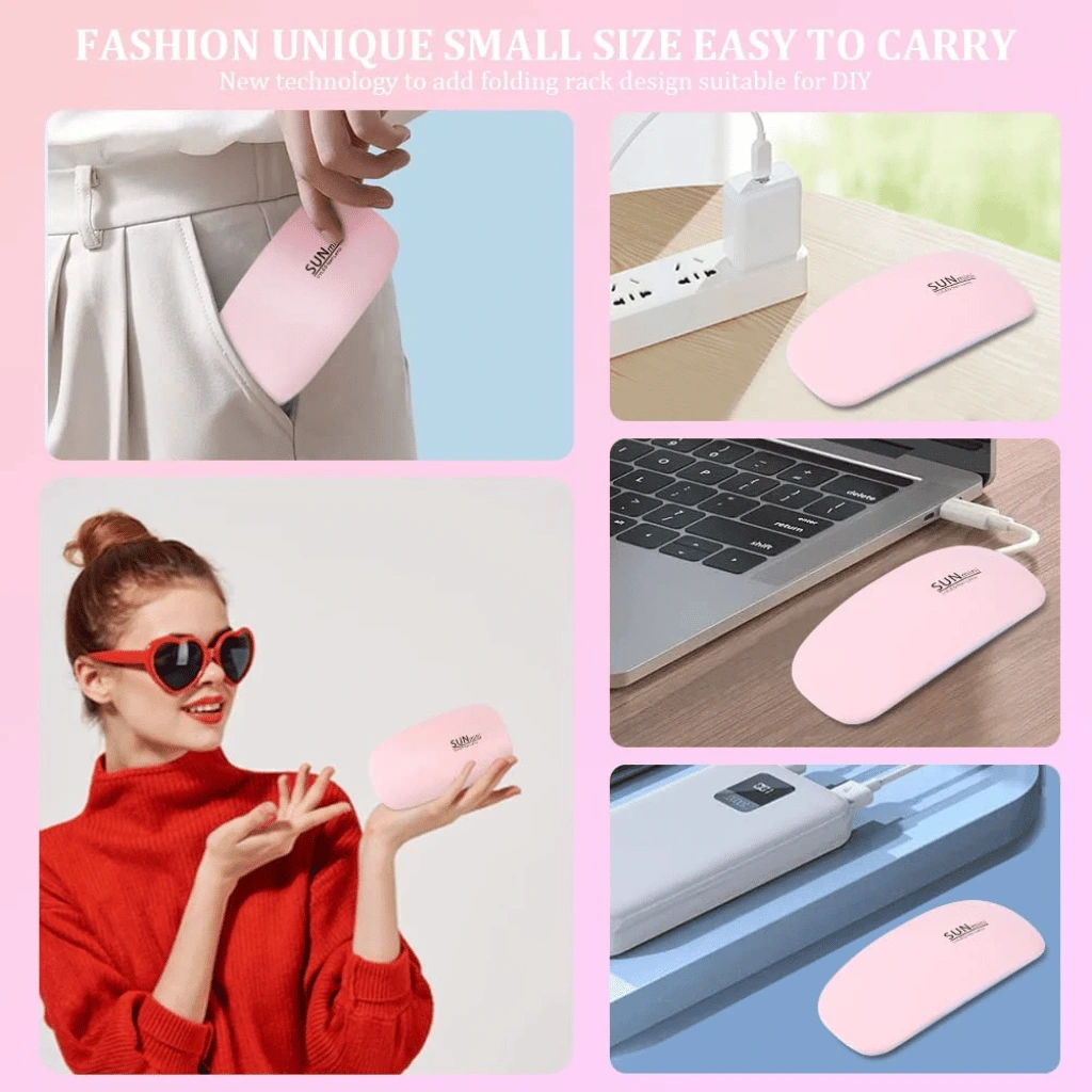 Professional Nail Dryer 6W UV Lamp for Nail Art - LED Gel Curing Machine with USB
