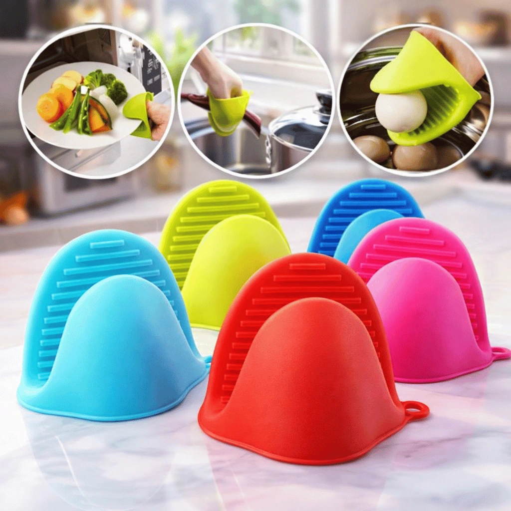 Silicone Heat Resistant Glove Clip Non-Slip Insulation Pot (1 Pc, Random Color)
