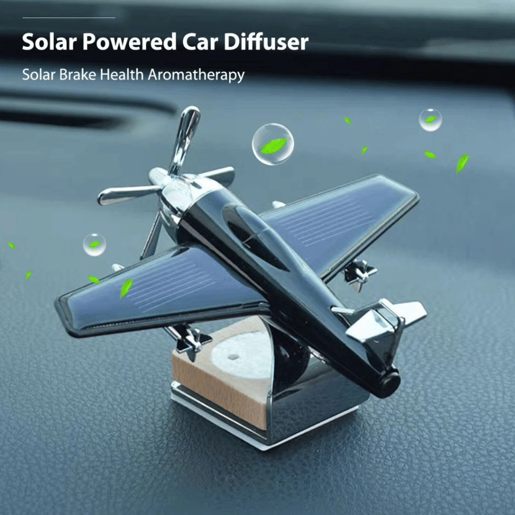 Solar Aircraft Airplane Car Dashboard Perfume Diffuser Car Air Freshener