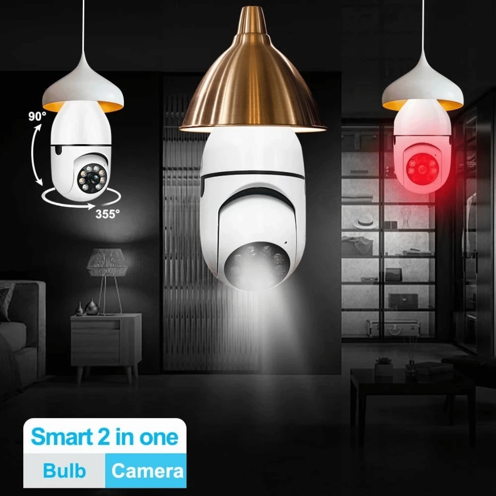 Speed-X Bulb Camera 1080p Wifi 360 Degree Panoramic Night Vision