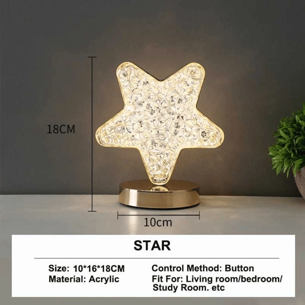 Touch Dimming Star Crystal Night Light Bedroom