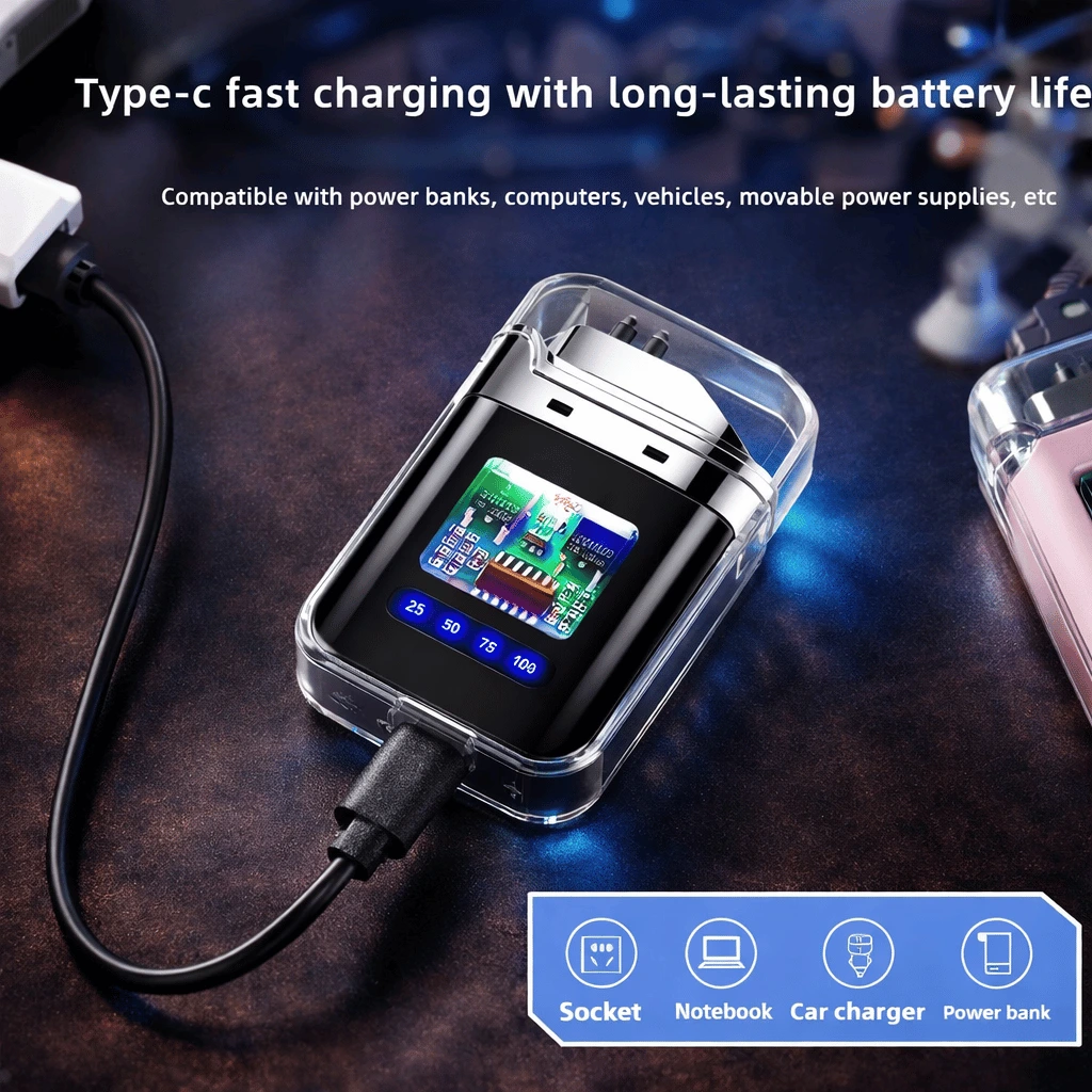 USB Rechargeable Double Arc Electric Lighter ( Random Color )