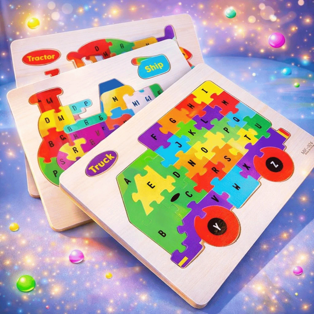 Wooden Alphabet Puzzle Board Premium A-Z English Letters Learning Toy for Kids