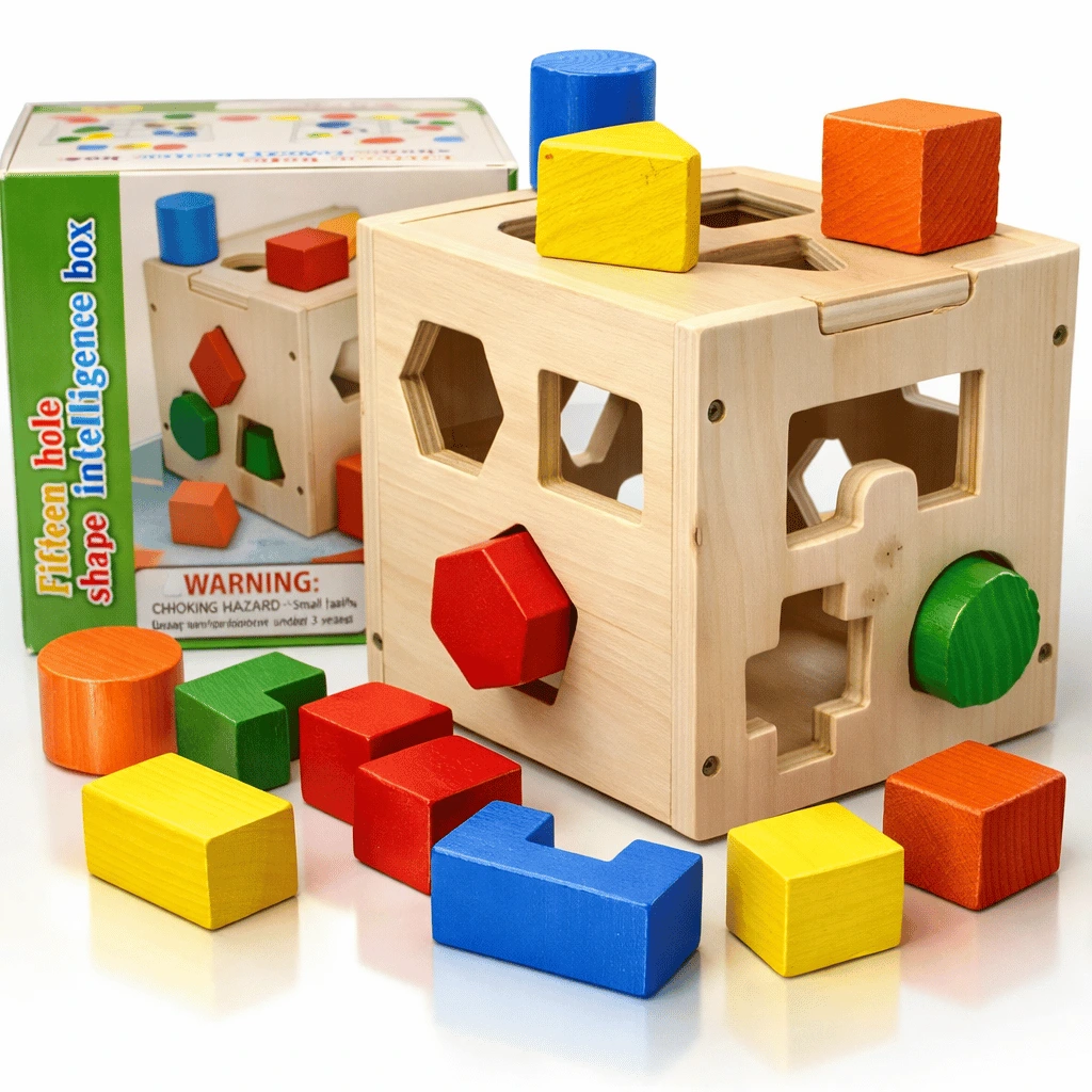 Wooden Shape Sorter Puzzle Box